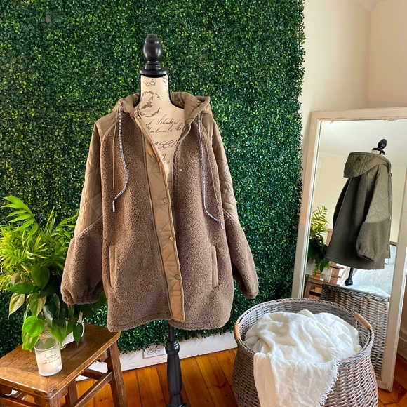 NAP Loungewear Sherpa Fleece Quilted Jacket - Picture 7 of 13